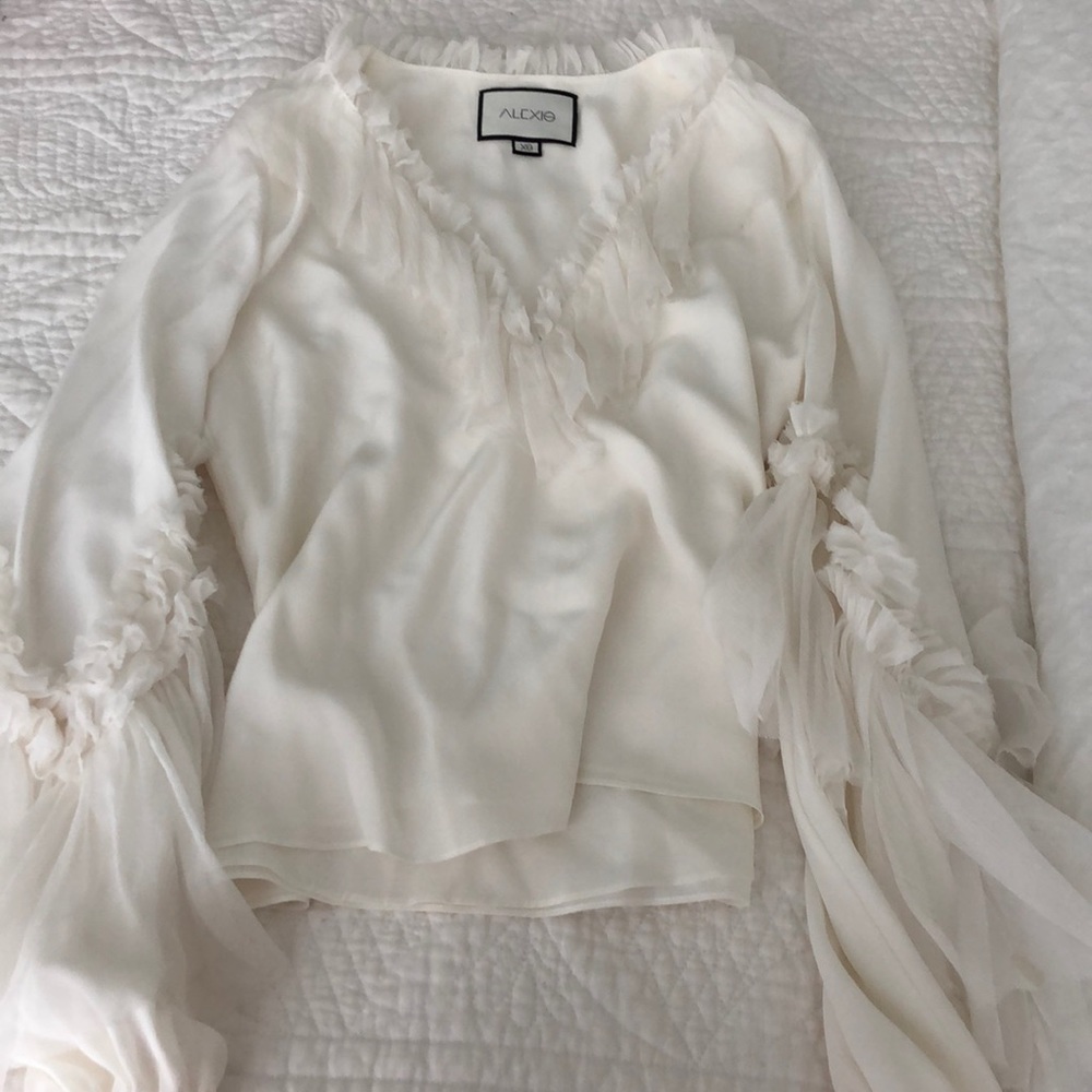 White chiffon silk Alexis Top